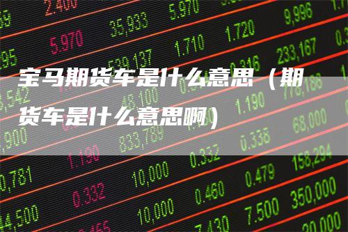 宝马期货车是什么意思（期货车是什么意思啊）