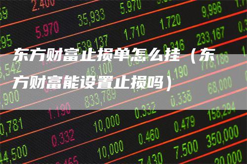 东方财富止损单怎么挂（东方财富能设置止损吗）