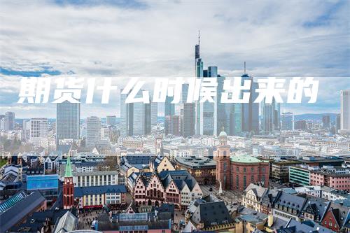 期货什么时候出来的