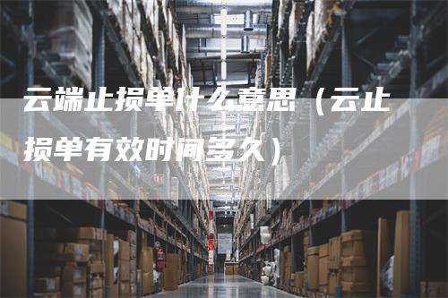 云端止损单什么意思（云止损单有效时间多久）